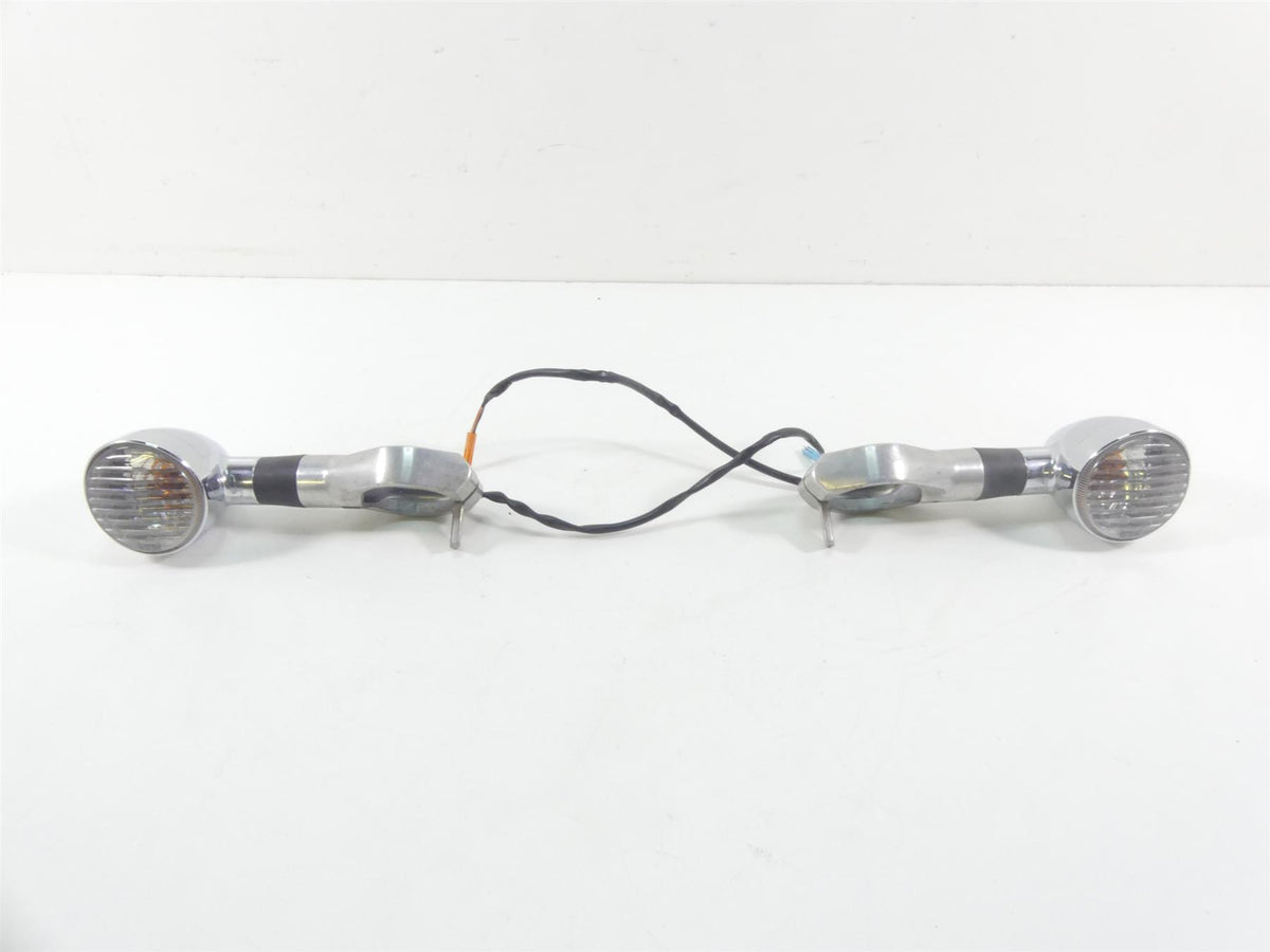 2007 Honda VTX1800 T1 Front Chrome Blinker Turn Signal & Clamp Set 33400-MCV-R11 {{ shop.shopifyCountryName }} - Mototech271