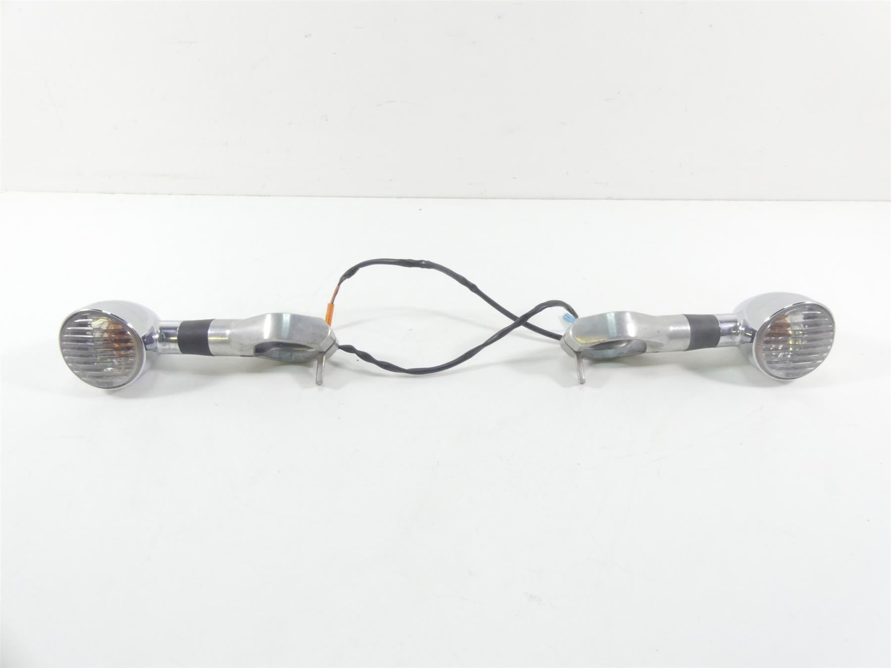 2007 Honda VTX1800 T1 Front Chrome Blinker Turn Signal & Clamp Set 33400-MCV-R11 | Mototech271
