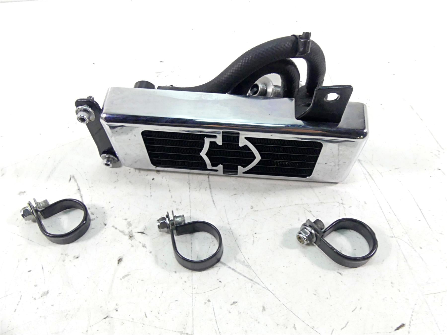 2006 Harley Softail FXSTSI Springer Oil Cooler Flange Chrome Cover Set 26157-07 {{ shop.shopifyCountryName }} - Mototech271