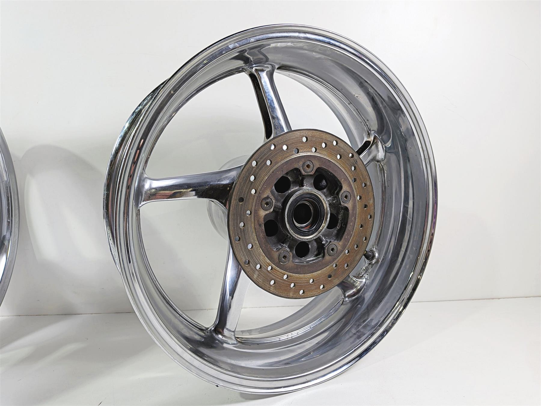 2008 Yamaha YZF R1 RN19 Front Rear Chrome Wheel Rim Set -READ 5VY-25168-00 {{ shop.shopifyCountryName }} - Mototech271