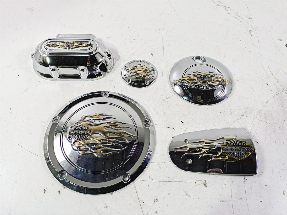 2015 Harley Touring FLHTKL E -Glide Low Gold Flames Chrome Cover Set 61319-09 {{ shop.shopifyCountryName }} - Mototech271