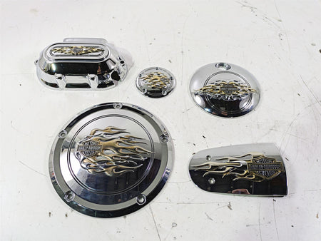 2015 Harley Touring FLHTKL E -Glide Low Gold Flames Chrome Cover Set 61319-09 {{ shop.shopifyCountryName }} - Mototech271