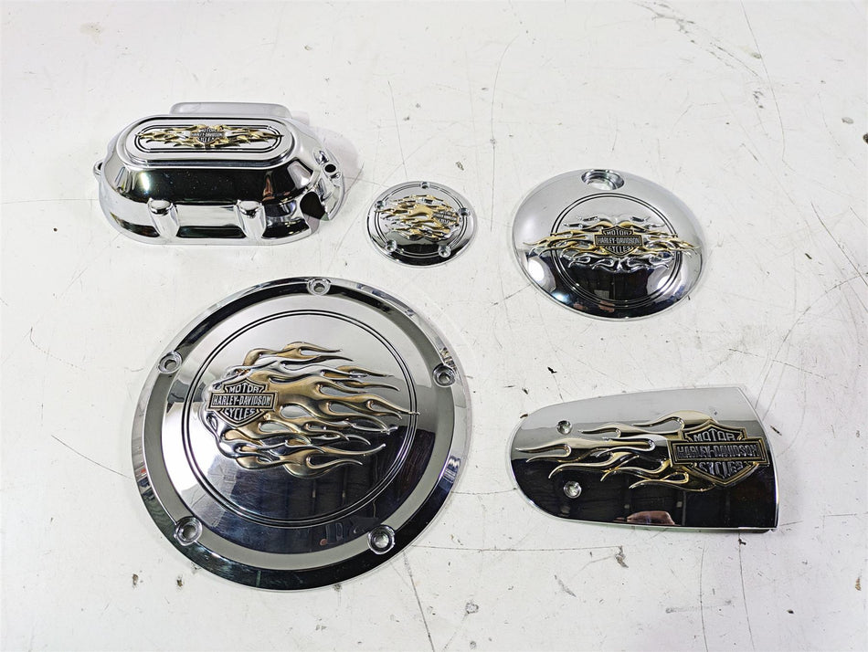 2015 Harley Touring FLHTKL E -Glide Low Gold Flames Chrome Cover Set 61319-09 {{ shop.shopifyCountryName }} - Mototech271