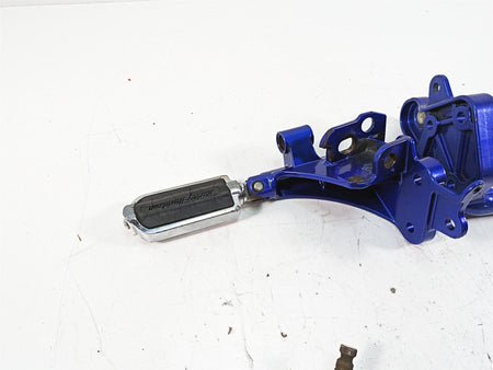 2009 Harley FXCWC Softail Rocker C Flame Foot Peg & Blue Brackets Set 33683-07A {{ shop.shopifyCountryName }} - Mototech271