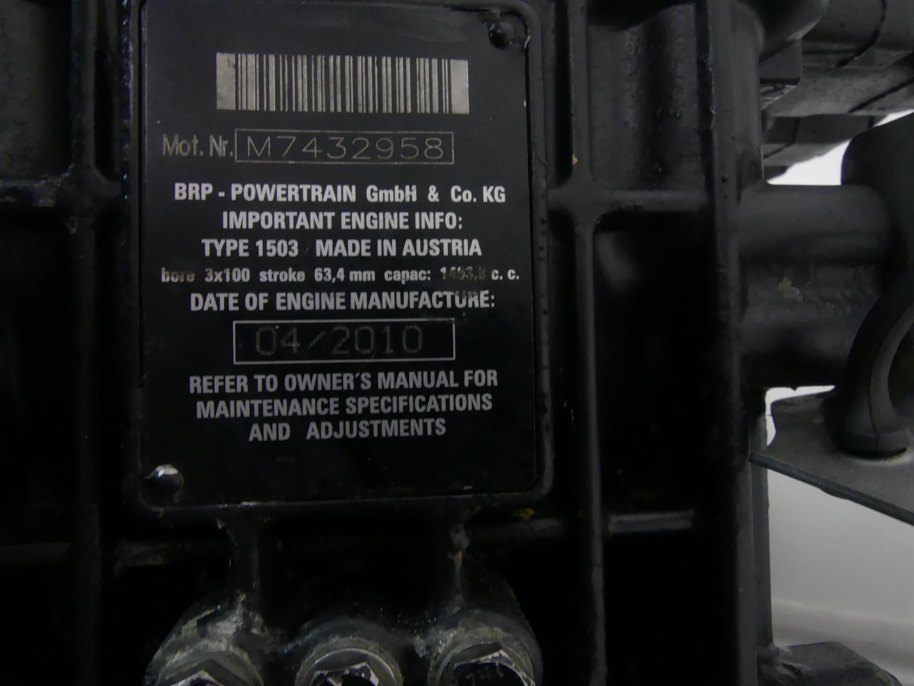 2010 Sea-Doo 4-Tec GTX 215 Running Engine Motor 137H Turbo- Video 420150360 {{ shop.shopifyCountryName }} - Mototech271