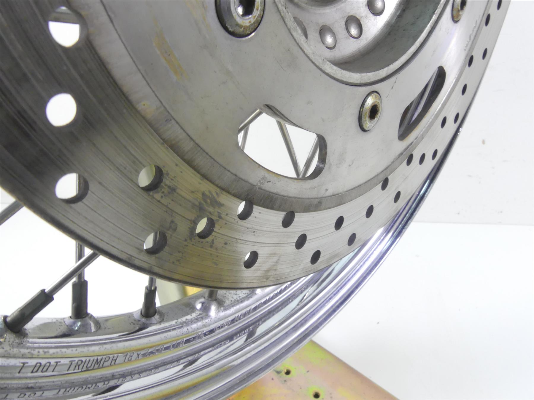 2002 Triumph Bonneville America Front 18x2.5 Wheel Rim -Read T2000054 {{ shop.shopifyCountryName }} - Mototech271