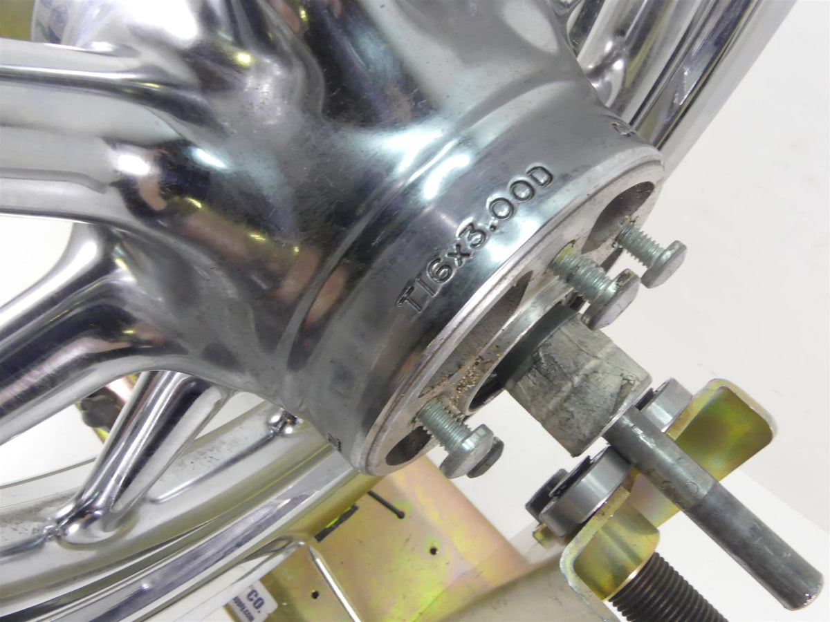 2007 Harley FLHTCU SE CVO Electra Glide Front 9 Spoke Chrome Wheel 16x3 43539-08 {{ shop.shopifyCountryName }} - Mototech271