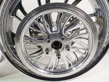 Load image into Gallery viewer, 2007 Harley Touring Glide Twisted Vortex Style Chrome Front Rear Wheel Rim 21&quot; &amp; 18&quot; | Mototech271
