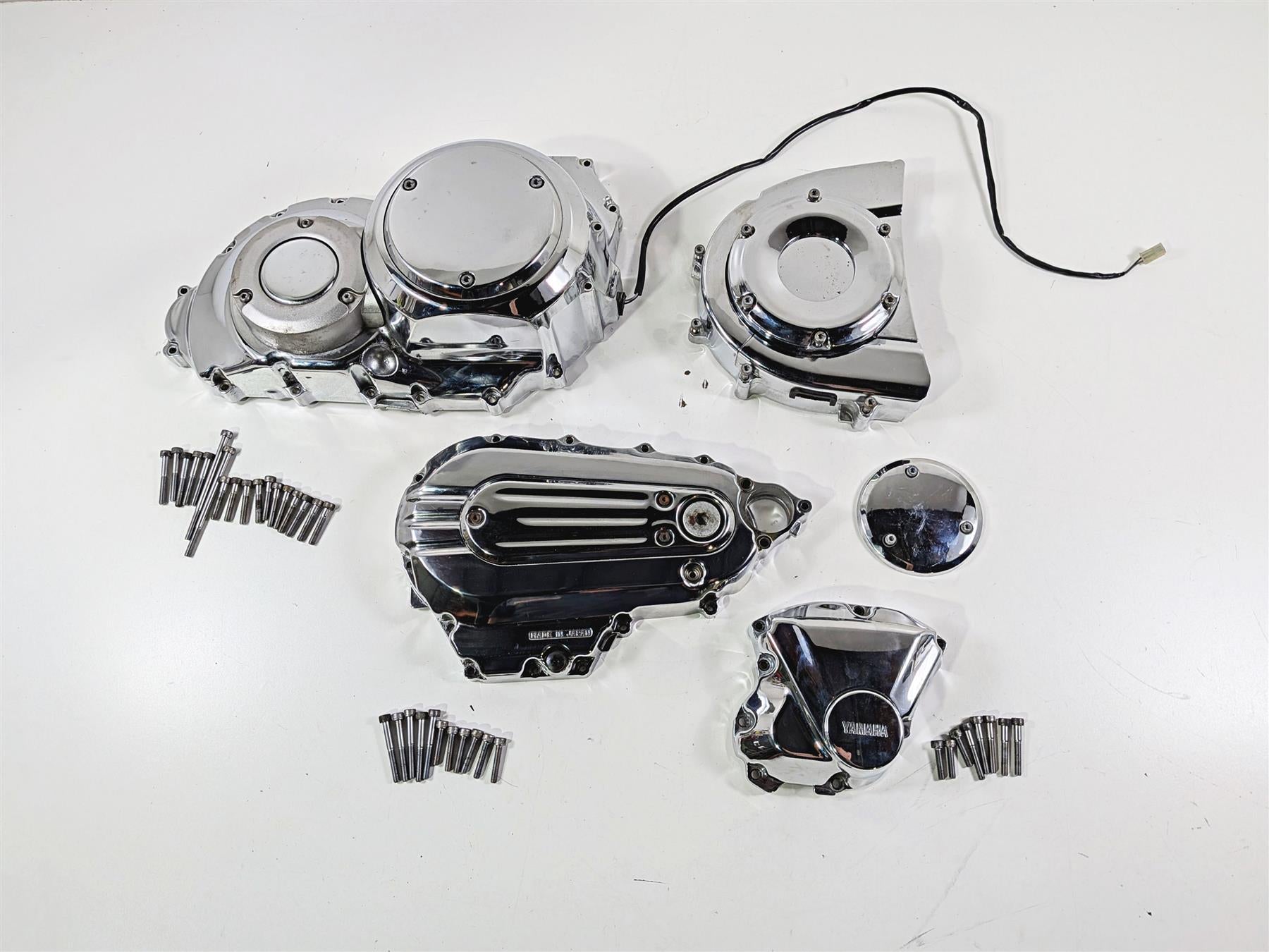 2008 Yamaha XV1900 Roadliner S Chrome Engine Motor Cover Set 1D7-15411-00