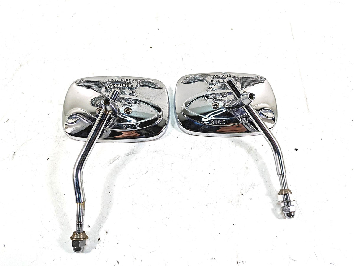2006 Harley Softail FXSTSI Springer Live To Ride Chrome Mirror Set 91845-03B {{ shop.shopifyCountryName }} - Mototech271