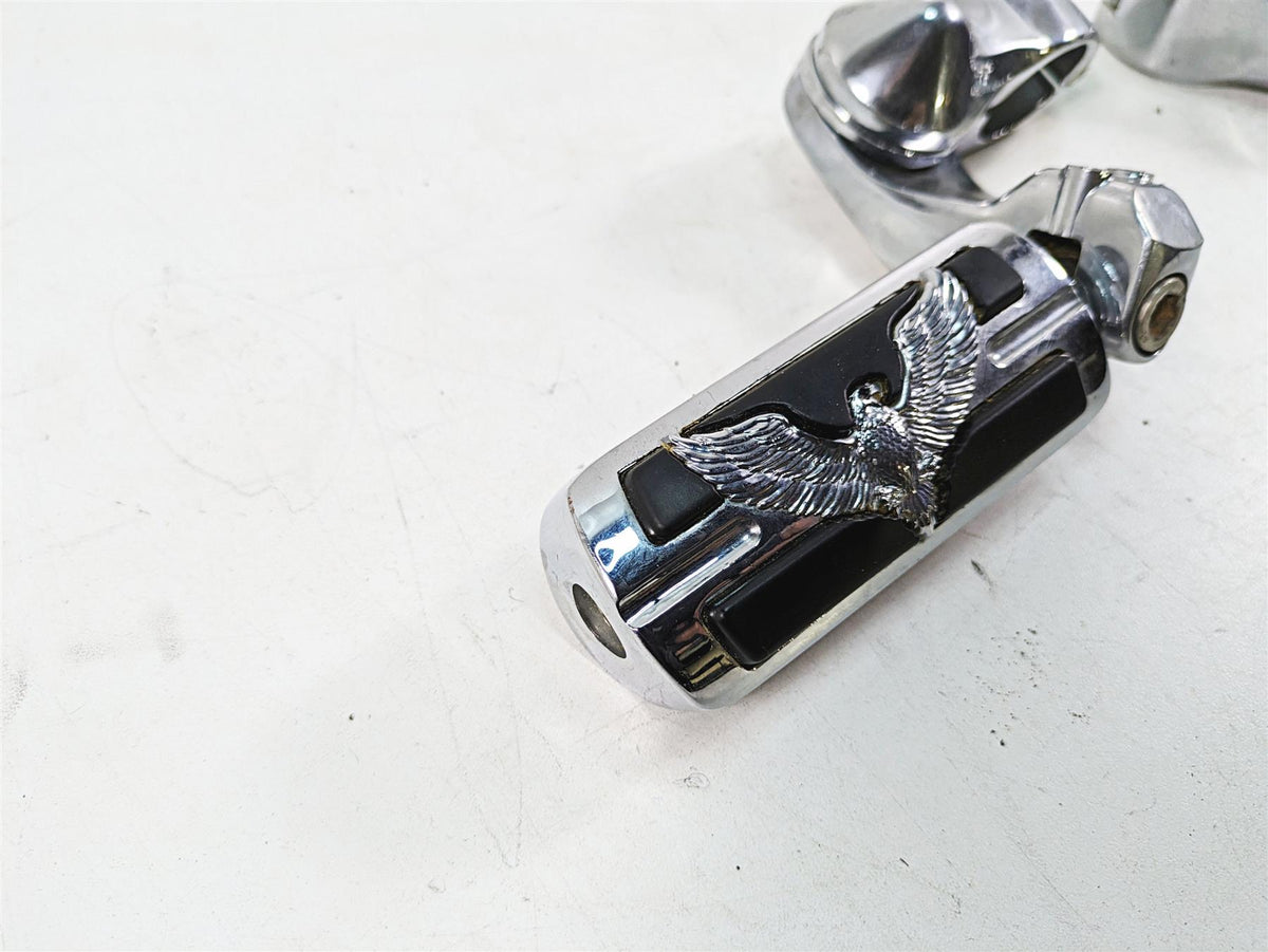 1999 Harley Touring FLHTC Electra Glide Eagle Chrome Highway Foot Peg Set {{ shop.shopifyCountryName }} - Mototech271