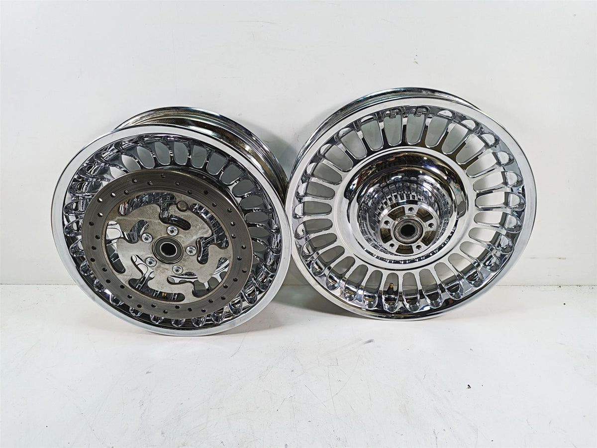 2010 Harley Touring FLHTCU Electra Glide Front Rear Chrome Wheel Set 43300161 {{ shop.shopifyCountryName }} - Mototech271