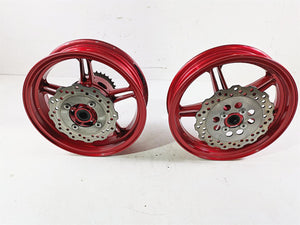 2021 Kawasaki Z125 Pro  Straight Red Front Rear Wheel Rim Set 41073-0674-63D | Mototech271