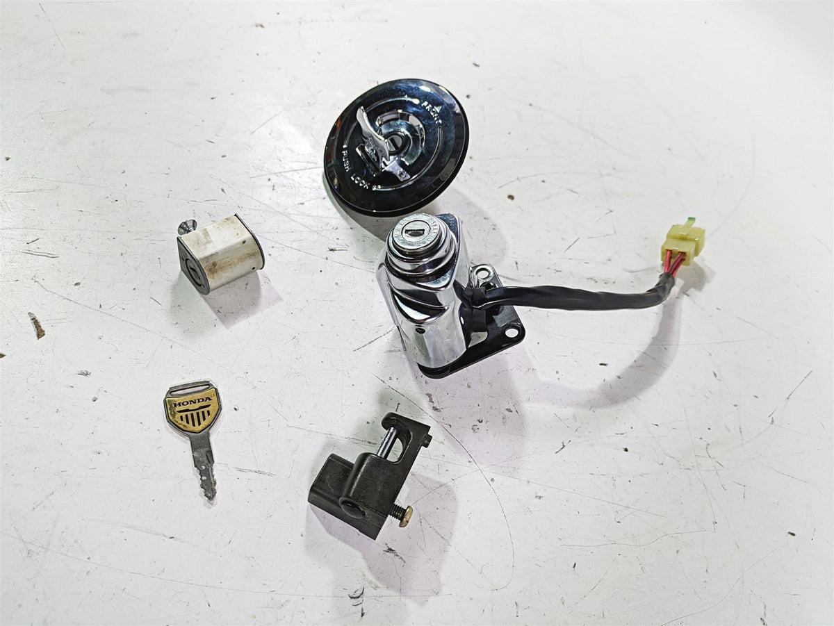 2002 Honda VTX1800 Retro Ignition Switch Steering Key Lock Cap Set 35110-MR1-000 {{ shop.shopifyCountryName }} - Mototech271
