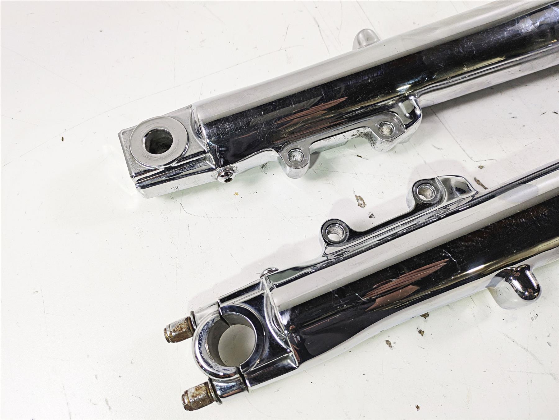 2003 Harley Touring FLHTCUI E-Glide 100th Chrome Front Fork Legs 41mm 46495-02A {{ shop.shopifyCountryName }} - Mototech271