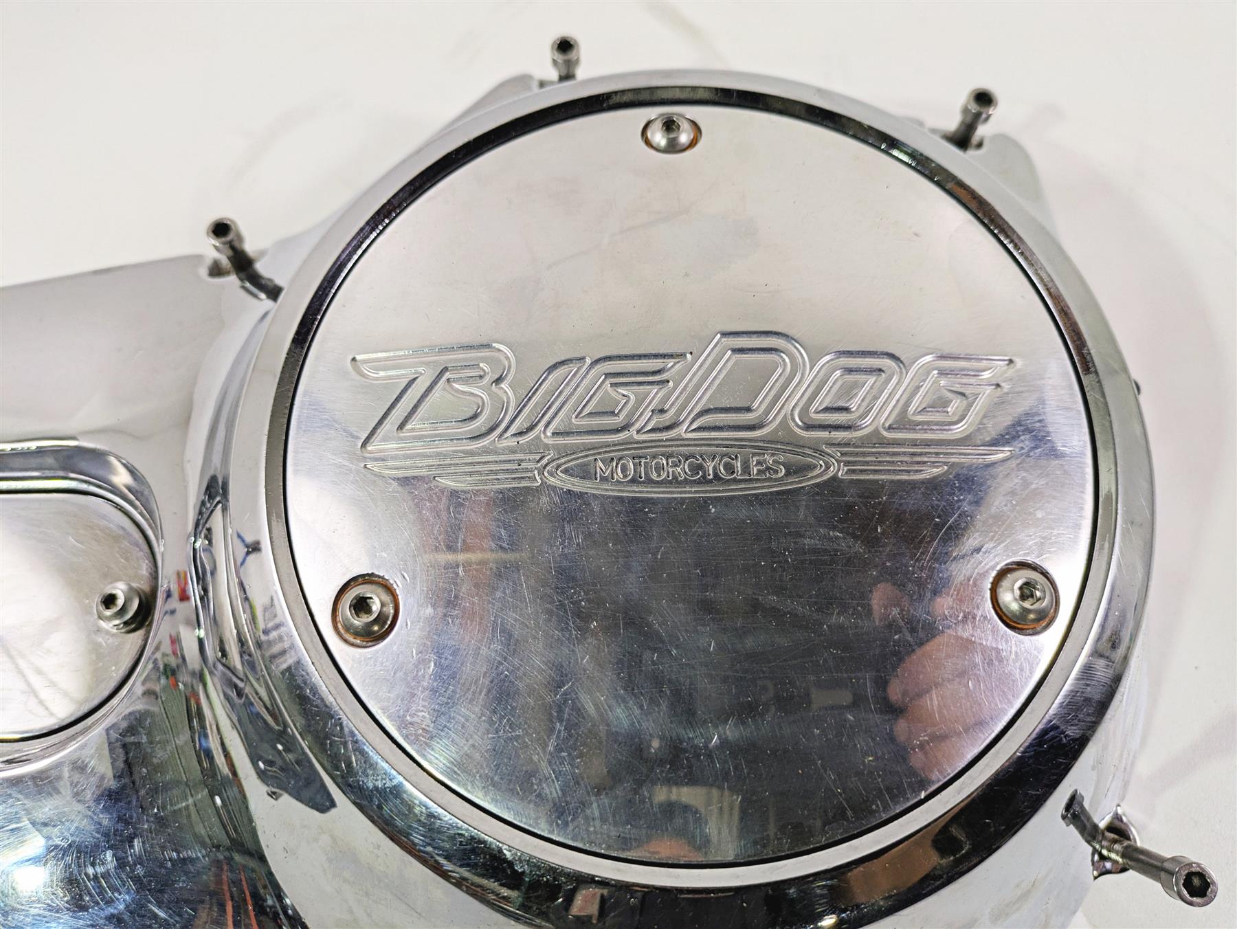 2002 Big Dog Pitbull Chrome Outer Primary Drive Clutch & Derby Cover {{ shop.shopifyCountryName }} - Mototech271