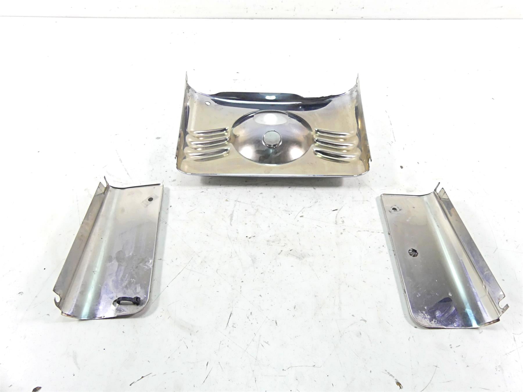 2011 Harley Softail FLSTF Fat Boy Headlight Fork Chrome Panel Cover Set 67982-07 {{ shop.shopifyCountryName }} - Mototech271