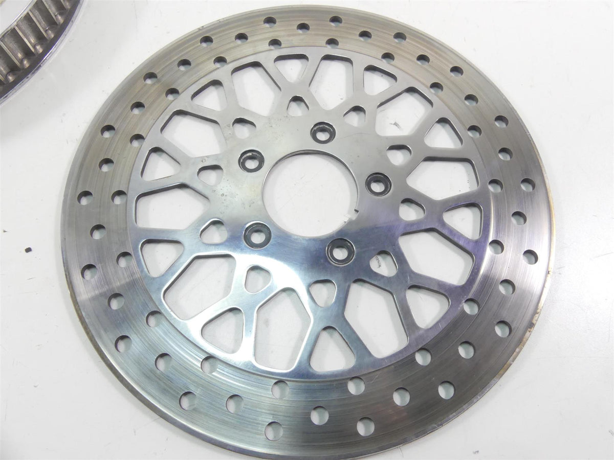 2004 Harley FXDWGI Dyna Wide Glide American Wire Chrome Pulley Brake Rotor Set {{ shop.shopifyCountryName }} - Mototech271