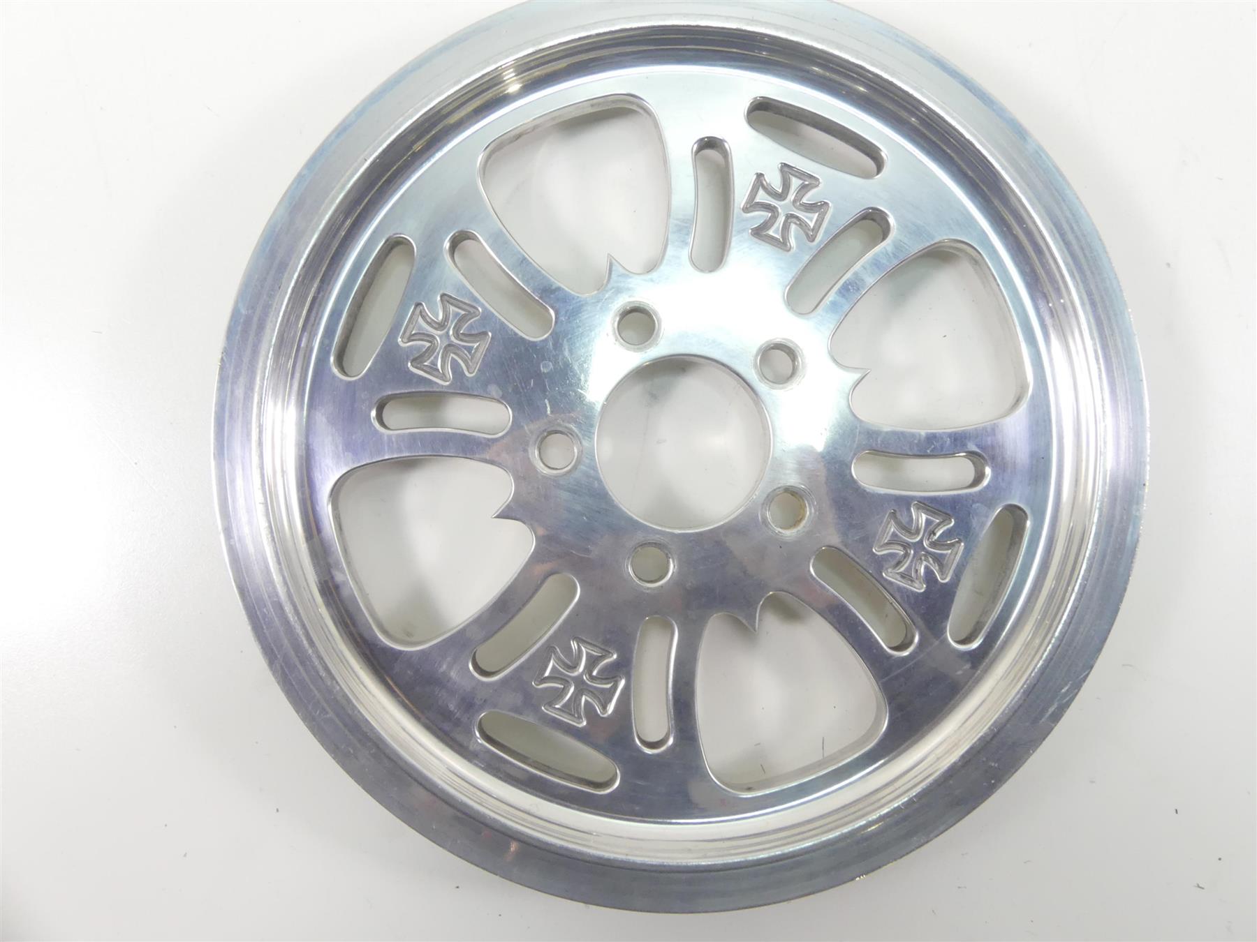 1999 Harley FXSTS Softail Springer Rear Chrome Cross Drive Pulley 65T 1 1/8" {{ shop.shopifyCountryName }} - Mototech271