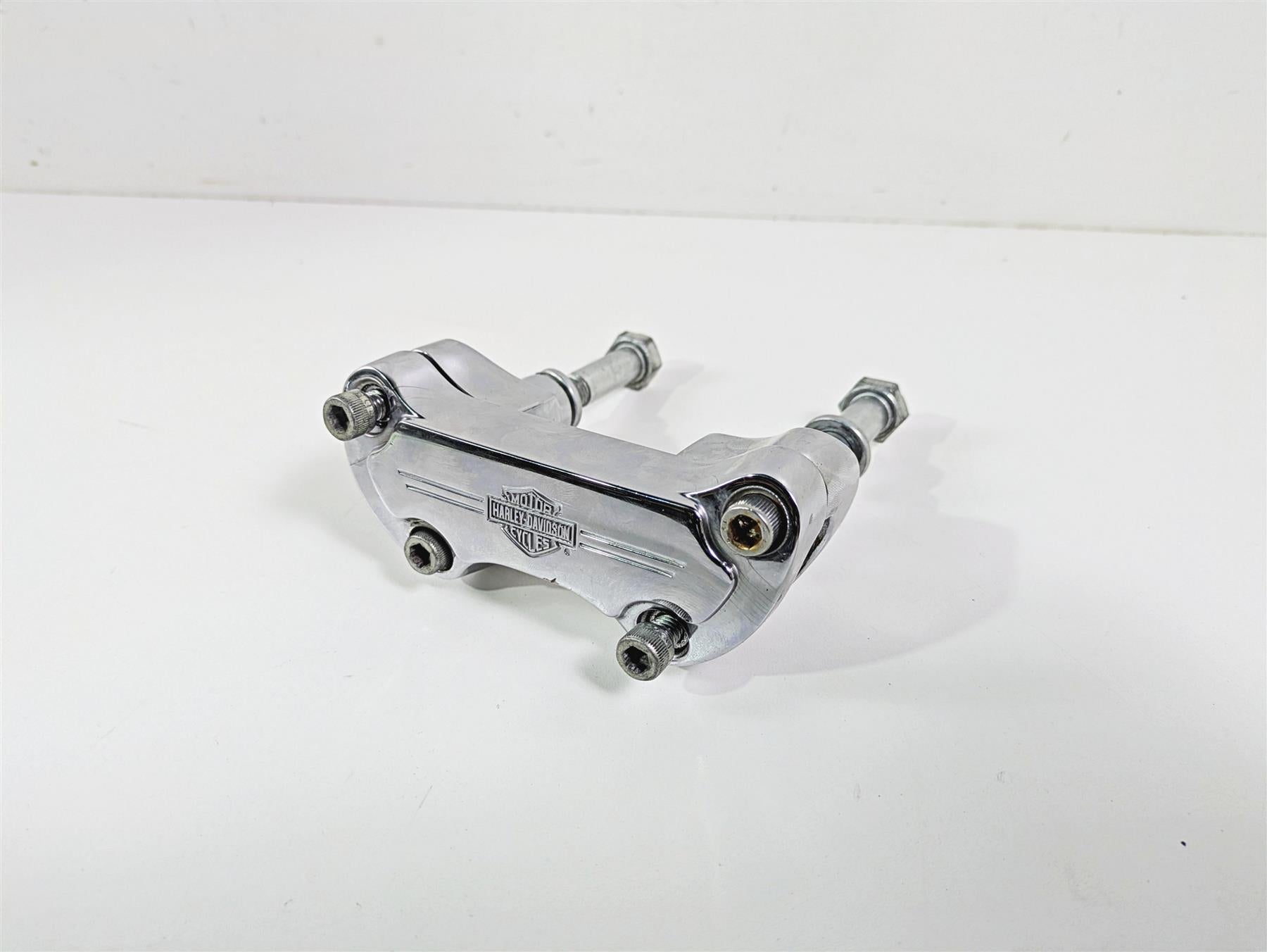 2016 Harley FXDF Dyna Fat Bob Handlebar Riser Holder Clamps Chrome 56568-86 {{ shop.shopifyCountryName }} - Mototech271