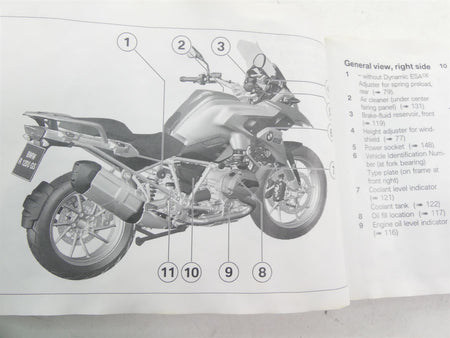 2017 BMW R1200GS GSW K50 Owners Manual US Model Book 01408358057 {{ shop.shopifyCountryName }} - Mototech271