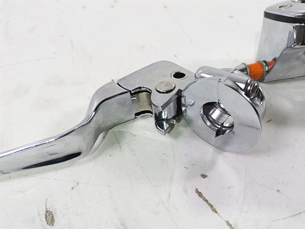 2004 Harley Softail FLSTF Fat Boy Chrome Brake Master Cylinder Set 9/16 45019-96 {{ shop.shopifyCountryName }} - Mototech271