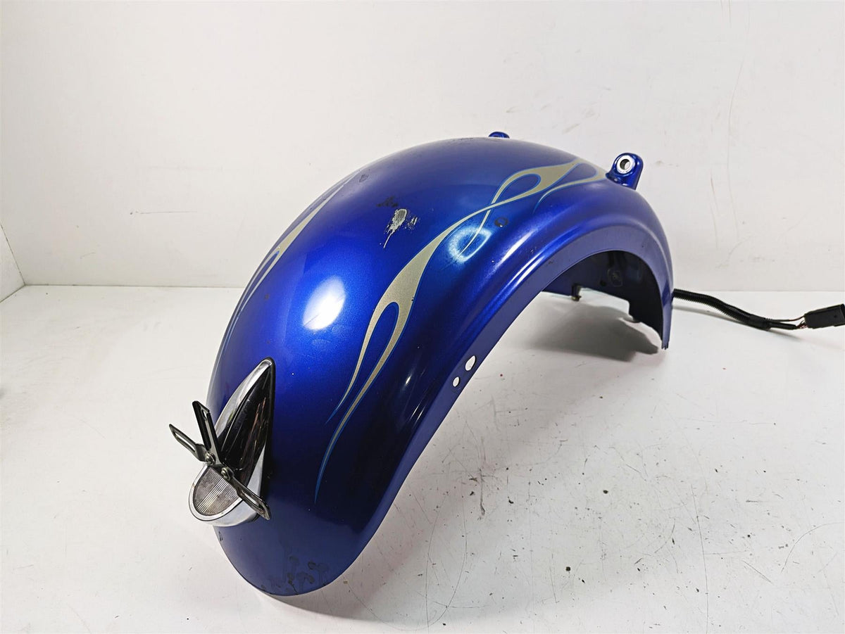 2009 Harley FXCWC Softail Rocker C Rear Fender Flame Blue Pearl Deluxe 60132-08A {{ shop.shopifyCountryName }} - Mototech271