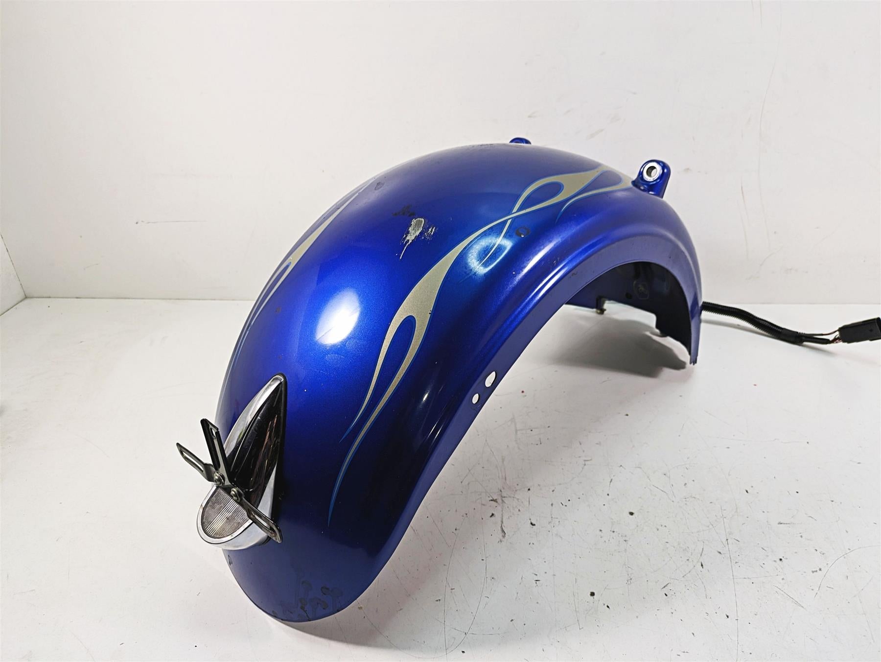 2009 Harley FXCWC Softail Rocker C Rear Fender Flame Blue Pearl Deluxe 60132-08A {{ shop.shopifyCountryName }} - Mototech271