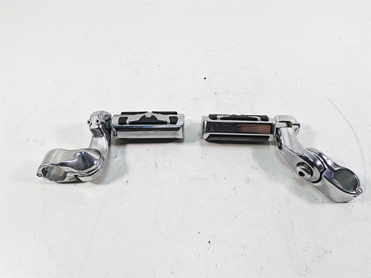 1999 Harley Touring FLHTC Electra Glide Eagle Chrome Highway Foot Peg Set {{ shop.shopifyCountryName }} - Mototech271