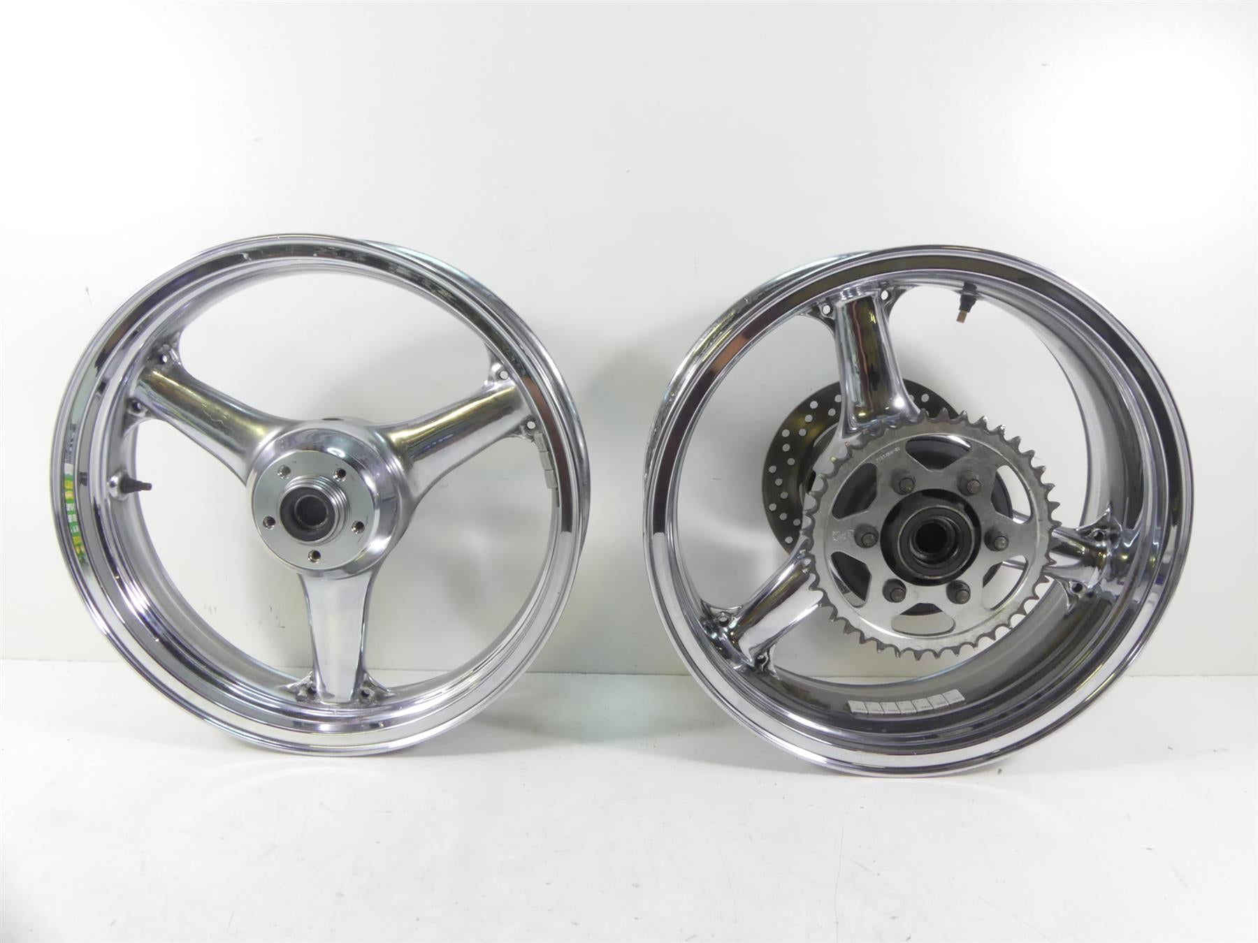 2001 Kawasaki ZX600J2 ZX6R Ninja Front Rear Chrome Wheel Rim Set 41073-1659 | Mototech271