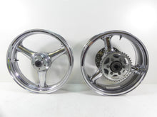Load image into Gallery viewer, 2001 Kawasaki ZX600J2 ZX6R Ninja Front Rear Chrome Wheel Rim Set 41073-1659 | Mototech271
