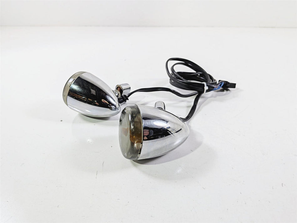 2005 Harley Softail FLSTFSE CVO Fat Boy Chrome Front Blinker Turn Signal Set 68614-03-Mototech271