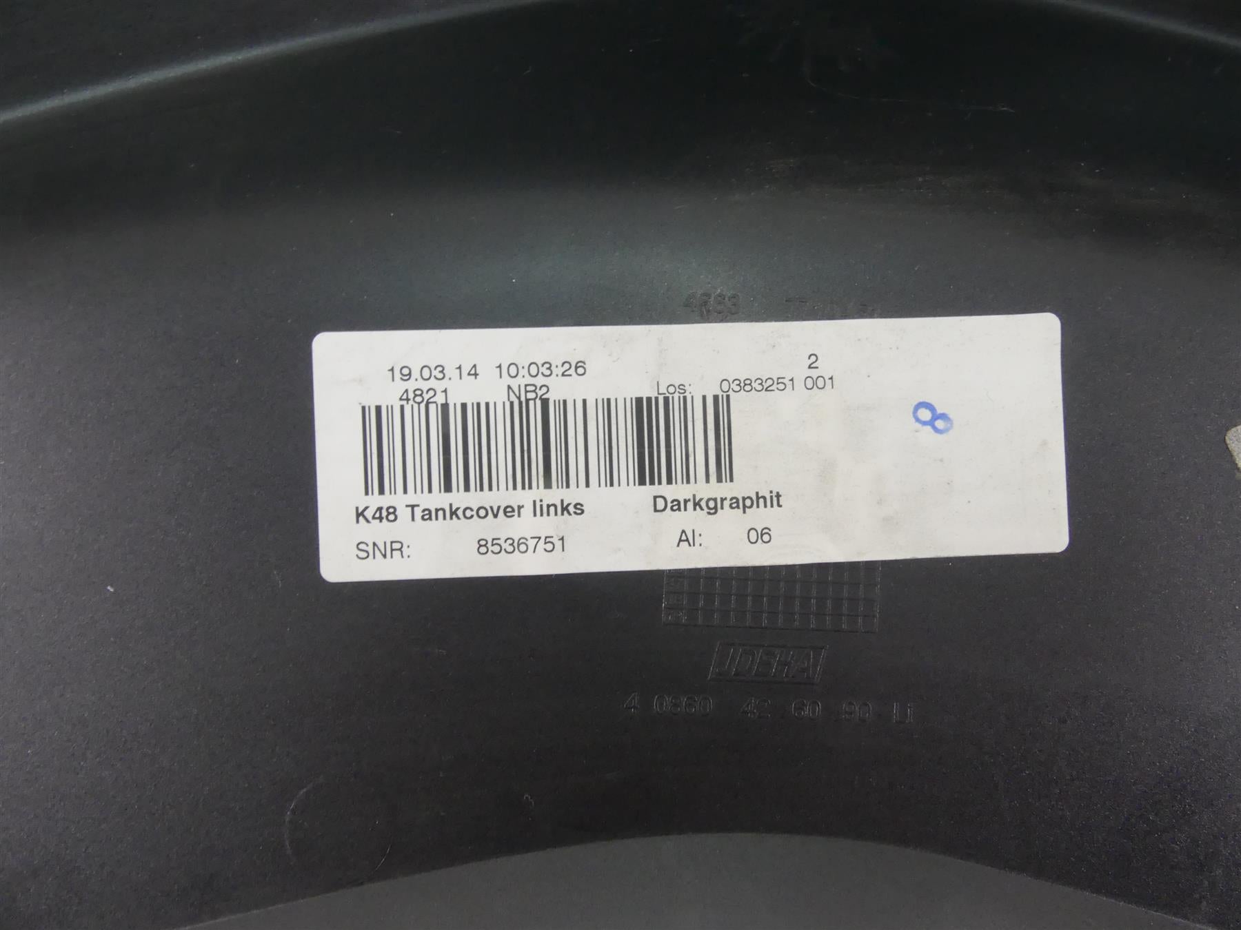 2014 BMW K1600 GTL K48 Fuel Gas Tank Side Fairing Cover Cowl Set 46637710452 {{ shop.shopifyCountryName }} - Mototech271