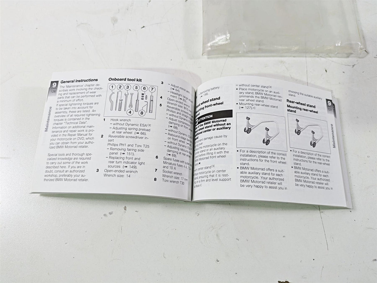 2019 BMW S1000XR K49 Owners Manual Booklet 01409467217 {{ shop.shopifyCountryName }} - Mototech271