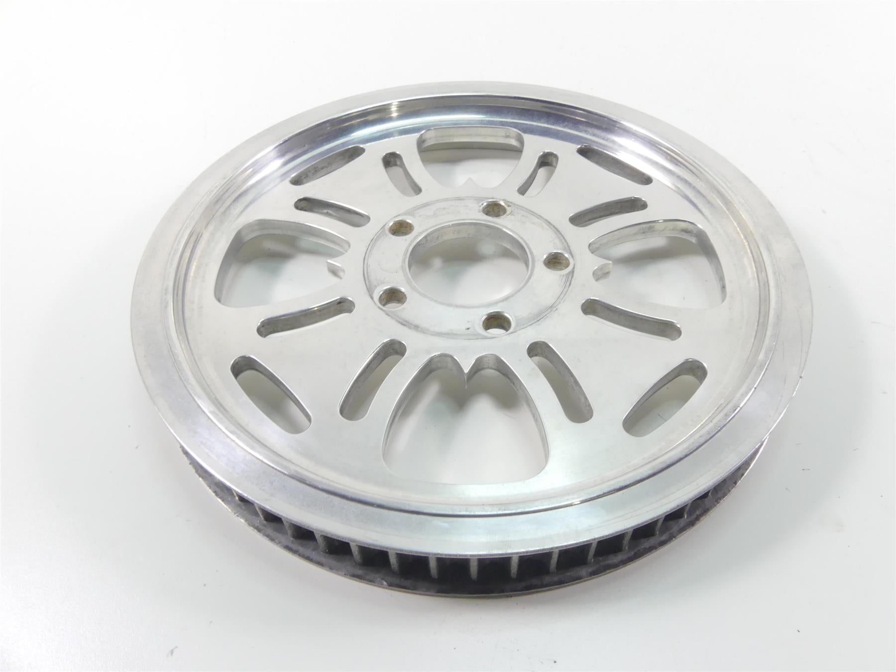 1999 Harley FXSTS Softail Springer Rear Chrome Cross Drive Pulley 65T 1 1/8" {{ shop.shopifyCountryName }} - Mototech271