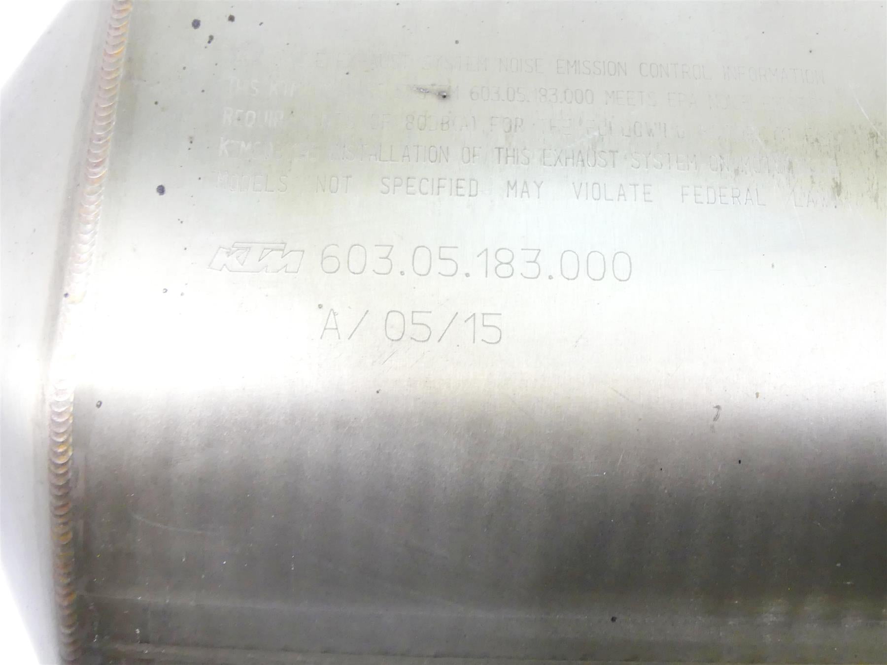 2015 KTM 1290 Adventure Exhaust Pipe Muffler Silencer 60305183000 {{ shop.shopifyCountryName }} - Mototech271