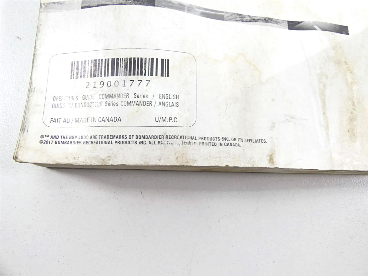 2018 Can Am Commander 1000R XT Owners Manual Booklet 219001777 {{ shop.shopifyCountryName }} - Mototech271