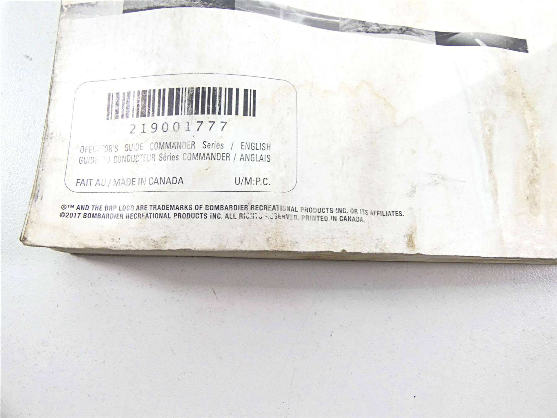 2018 Can Am Commander 1000R XT Owners Manual Booklet 219001777 {{ shop.shopifyCountryName }} - Mototech271