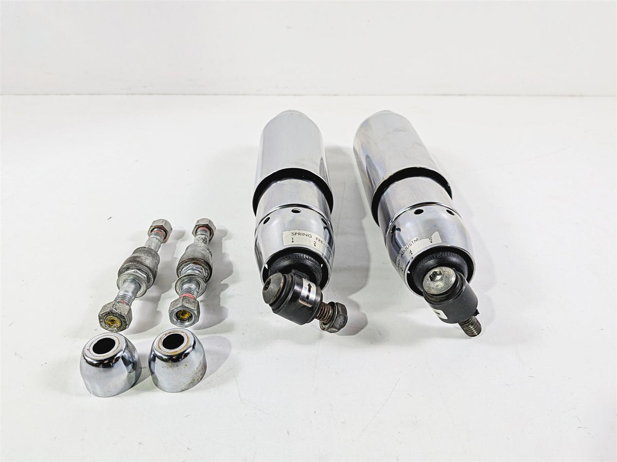 2008 Harley FXDSE CVO Dyna 12" Rear Chrome Shock Damper Set 54535-07B-Mototech271