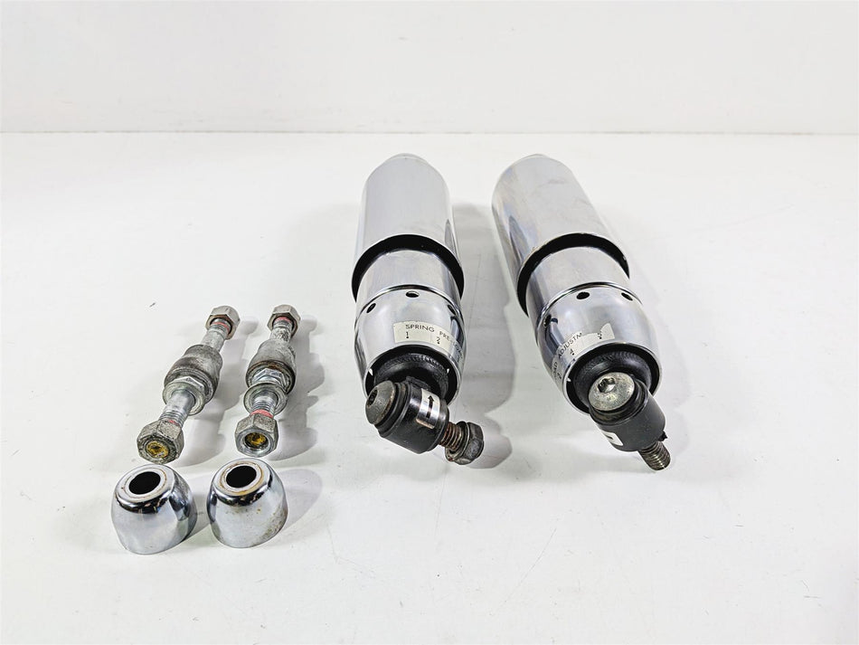 2008 Harley FXDSE CVO Dyna 12" Rear Chrome Shock Damper Set 54535-07B-Mototech271