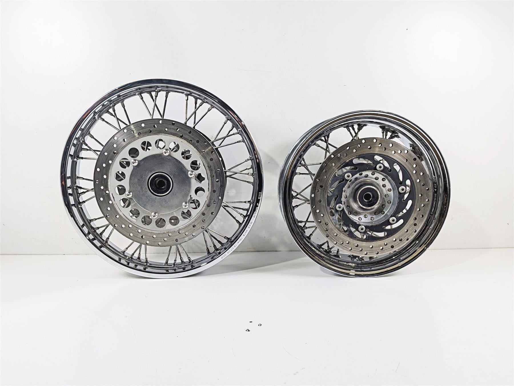 2007 Yamaha XVS1100 V-Star Custom 18x2.15 15x4.5 Front Rear Spoke Wheel Rim Set 94421-18614 {{ shop.shopifyCountryName }} - Mototech271