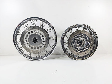2007 Yamaha XVS1100 V-Star Custom 18x2.15 15x4.5 Front Rear Spoke Wheel Rim Set 94421-18614 {{ shop.shopifyCountryName }} - Mototech271