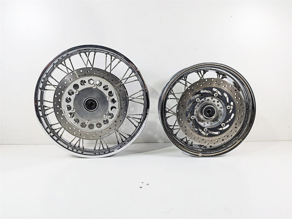 2007 Yamaha XVS1100 V-Star Custom 18x2.15 15x4.5 Front Rear Spoke Wheel Rim Set 94421-18614 {{ shop.shopifyCountryName }} - Mototech271