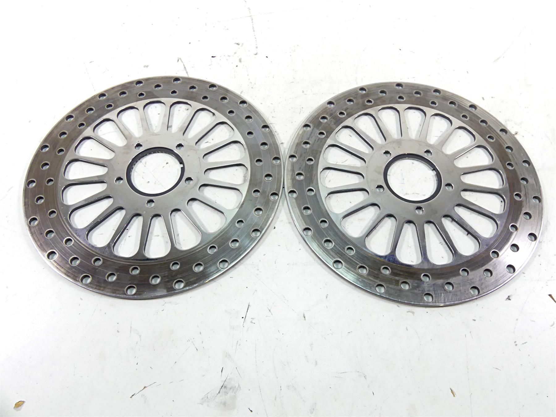 2002 Harley Touring FLHTC Electra Glide Front Chrome Brake Rotor Disc Set {{ shop.shopifyCountryName }} - Mototech271