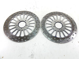 2002 Harley Touring FLHTC Electra Glide Front Chrome Brake Rotor Disc Set