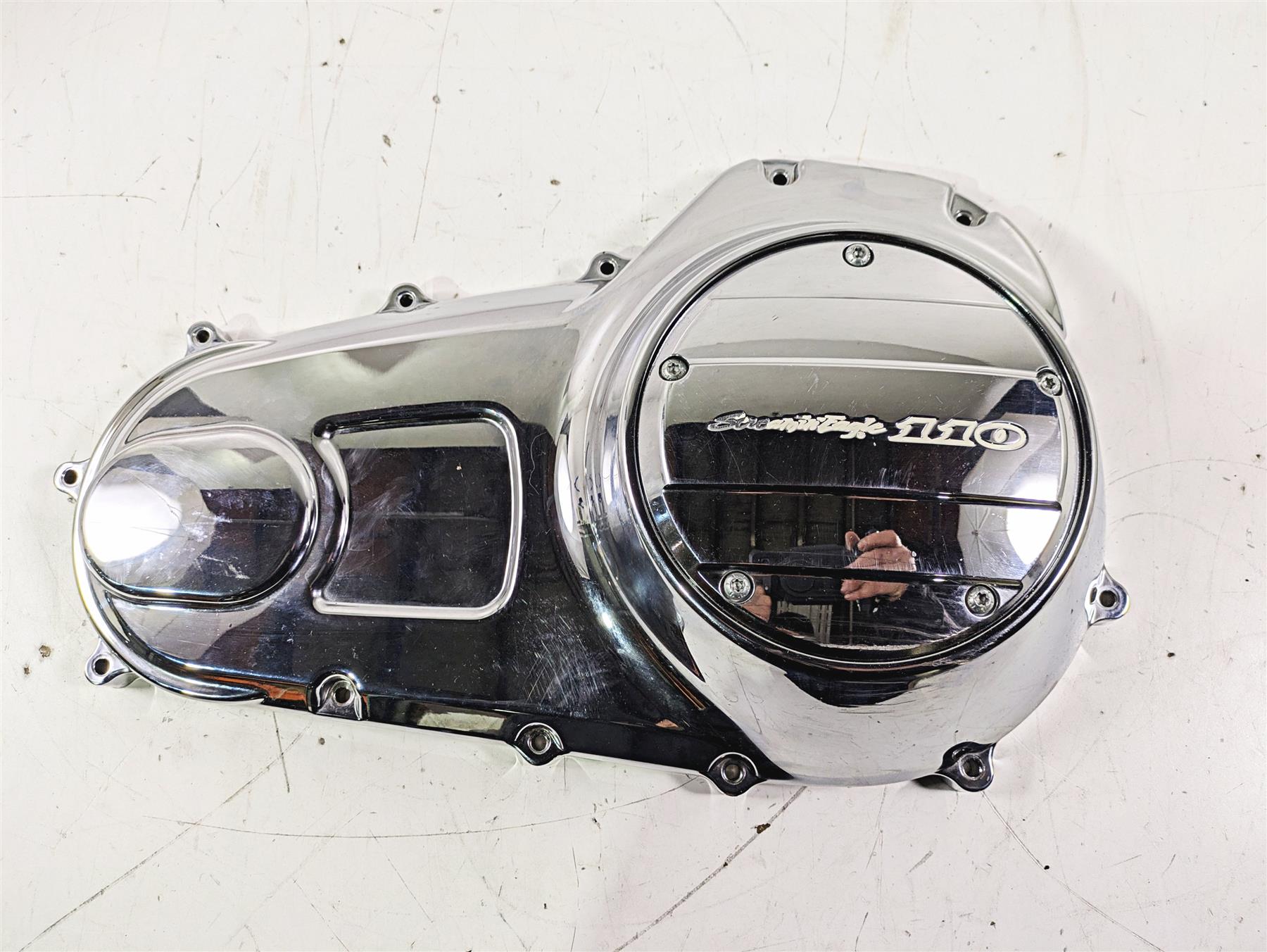 2007 Harley Touring FLHTCU SE CVO E-Glide Outer Primary 110 Derby Cover 60685-07 {{ shop.shopifyCountryName }} - Mototech271