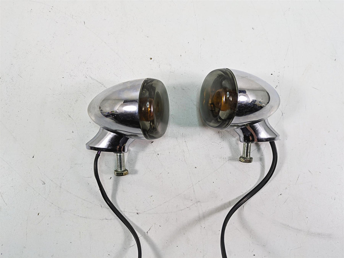 2009 Harley Dyna FXDFSE CVO Fat Bob Rear Smoked Blinker Turn Signal Set 69196-03 {{ shop.shopifyCountryName }} - Mototech271