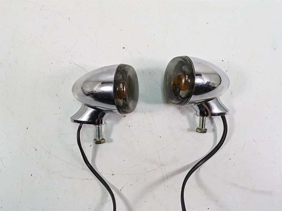 2009 Harley Dyna FXDFSE CVO Fat Bob Rear Smoked Blinker Turn Signal Set 69196-03 {{ shop.shopifyCountryName }} - Mototech271