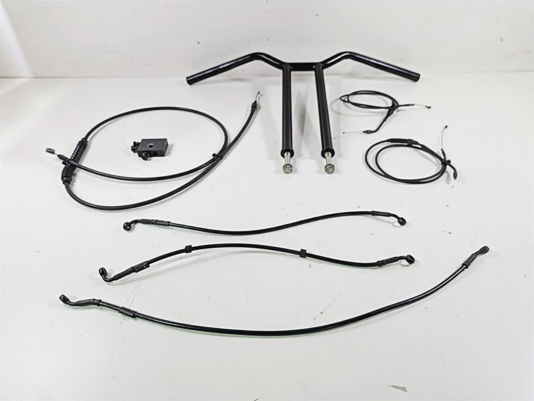 2015 Harley FXDF Dyna Fat Bob Handlebar Handle Bar 14" Tall & Cables {{ shop.shopifyCountryName }} - Mototech271