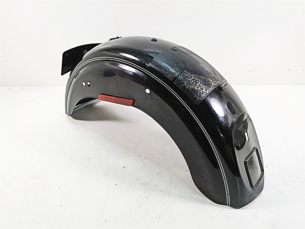 2005 Harley Dyna FXDL Low Rider Rear Fender Vivid Black Silver Stripes 59634-02 {{ shop.shopifyCountryName }} - Mototech271